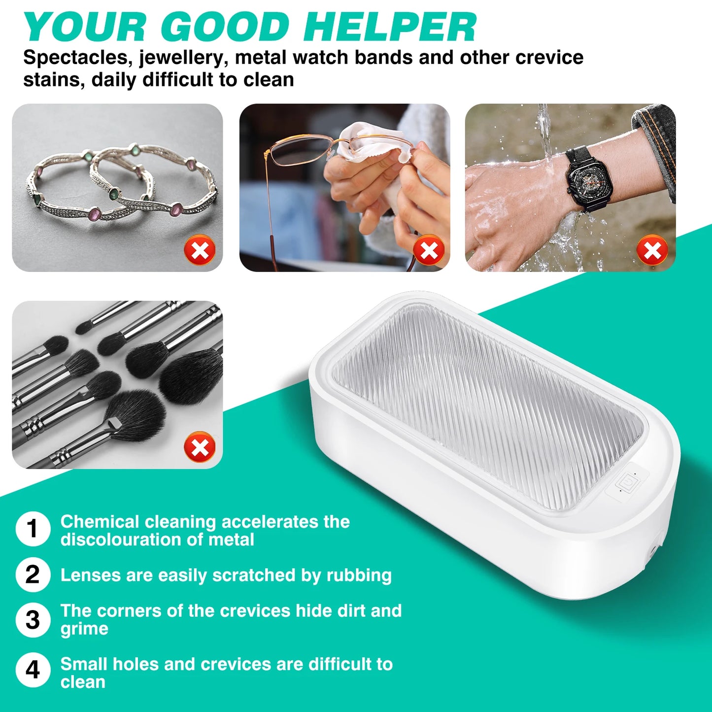 DayPlus Professional 650ML Ultrasonic Cleaner Sonic Wave Tank Glasses Watch Jewellery Cleaning Machine Tool
