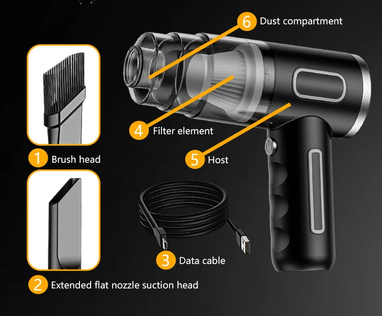 BELIBUY Wireless Car Vacuum Cleaner Home Appliance Sofa Cleaning Machine High-Power Household Carpet Cleaner Mini Vacuum Cleaner
