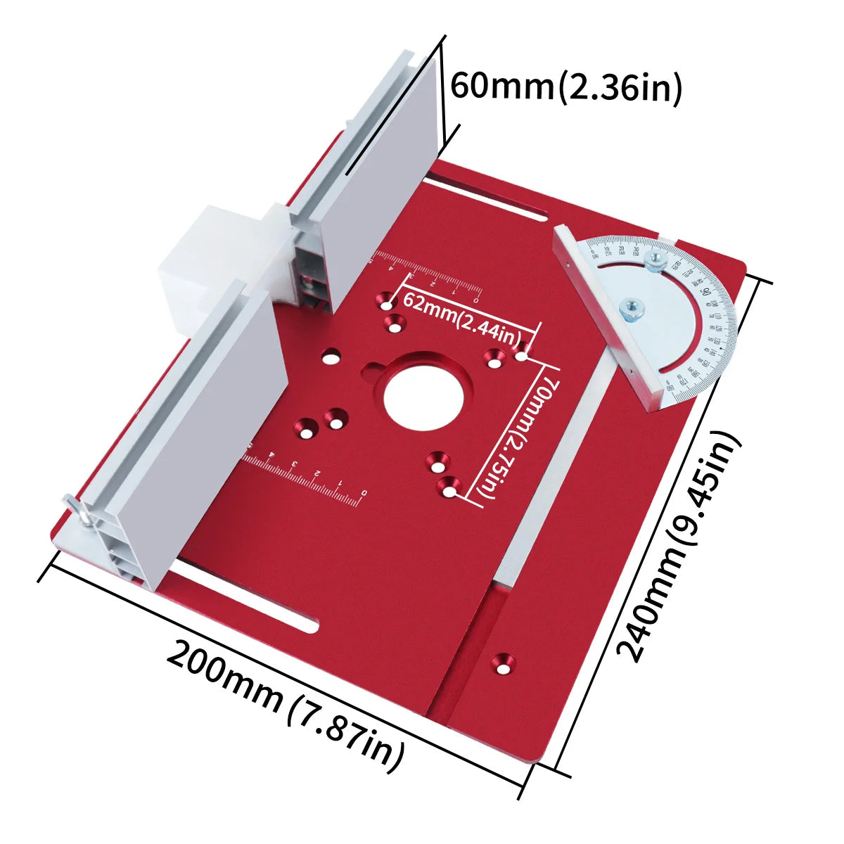 Woodworking Router Lift Kit - Aluminum Router Table Insert Plate W/ Miter Gauge Guide and Bracket for 65mm Diameter Motors