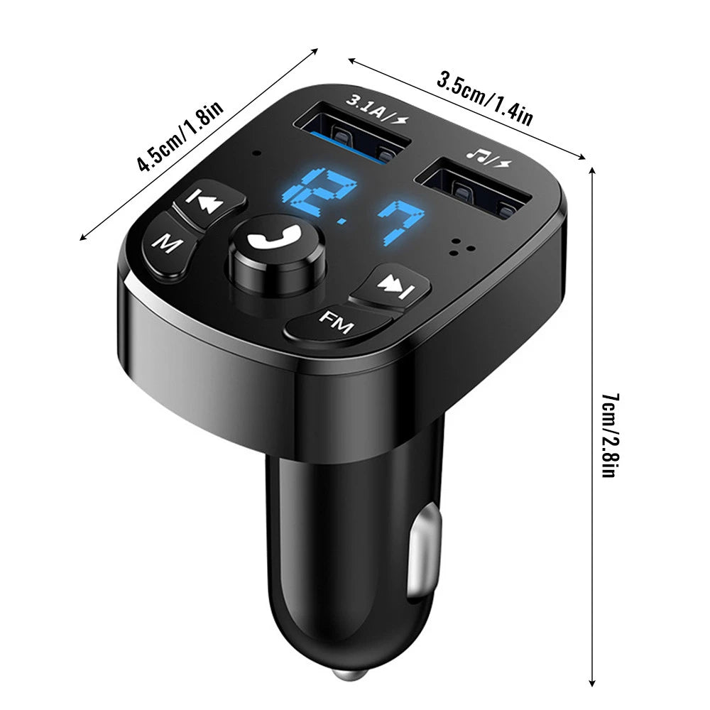 Car Fm Transmitter Bluetooth 5.0 Aux Handsfree Wireless Car Kit Dual Usb Car Charger Auto Radio Fm Modulator Mp3 Player Adapter