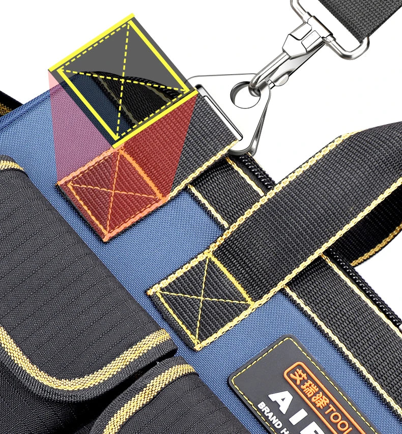AIRAJ Multifunctional Tool Bag Large Capacity Oxford Canvas Waterproof Bag Wear-Resistant Tool Repair Storage Electrician Bag