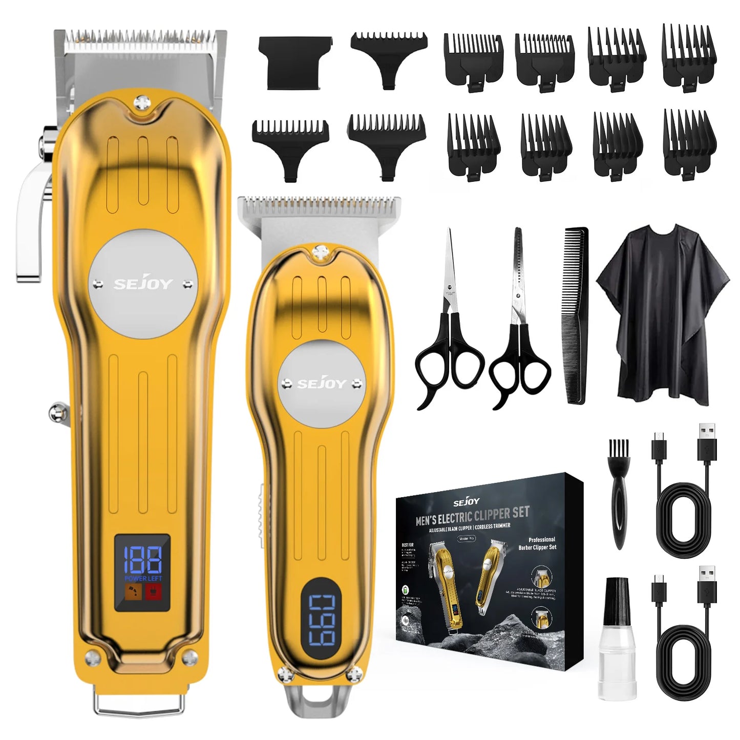 Sejoy Professional Electric Hair Clipper Trimmer Set For Men Rechargeable Cordless Haircut Machine for Barber LFQ-MASTERPRO