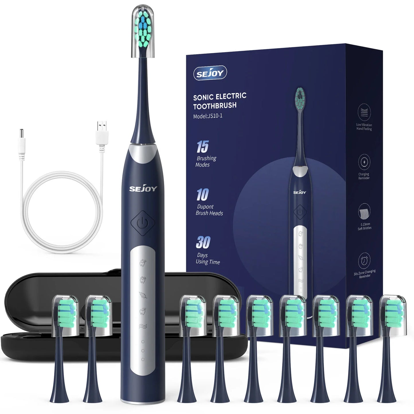 SEJOY Sonic Electric Toothbrush JS10 Oral Cleaning Personal Care Appliances 5 Modes Smart Rechargeable Automatic Toothbrush
