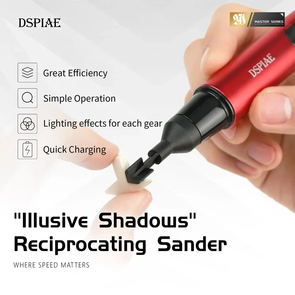 DSPIAE ES-A Reciprocating Sander Electric Grinding Pen DIY Plastic Model Sanding Paper for Military Model Sandpaper Craft Tools