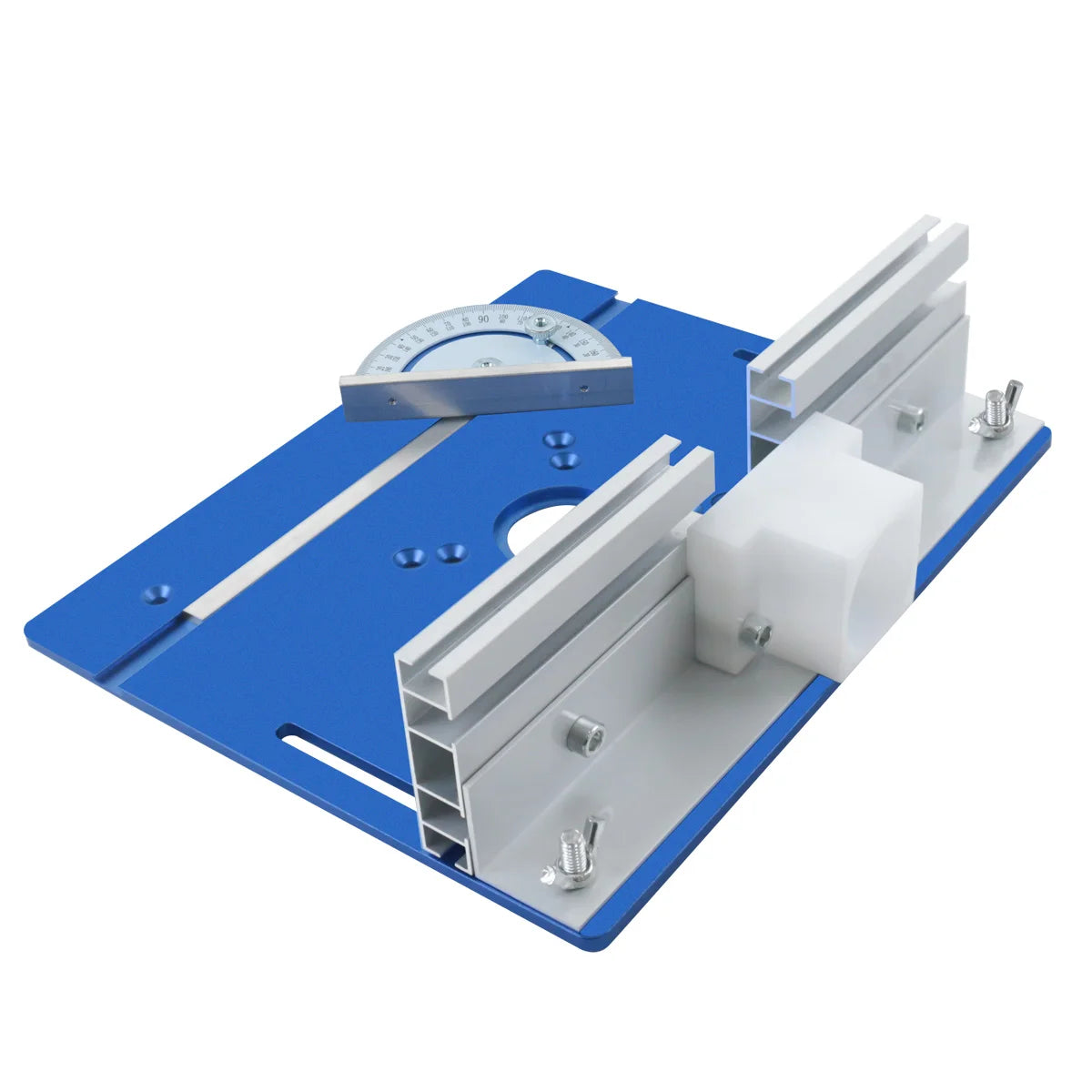 Woodworking Router Lift Kit - Aluminum Router Table Insert Plate W/ Miter Gauge Guide and Bracket for 65mm Diameter Motors