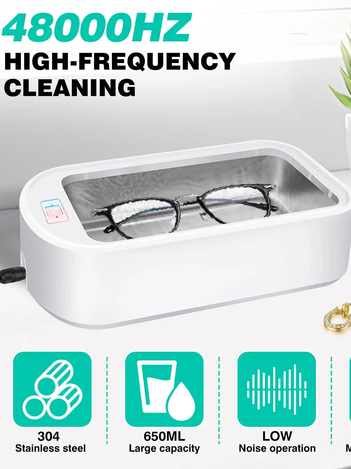DayPlus Professional 650ML Ultrasonic Cleaner Sonic Wave Tank Glasses Watch Jewellery Cleaning Machine Tool