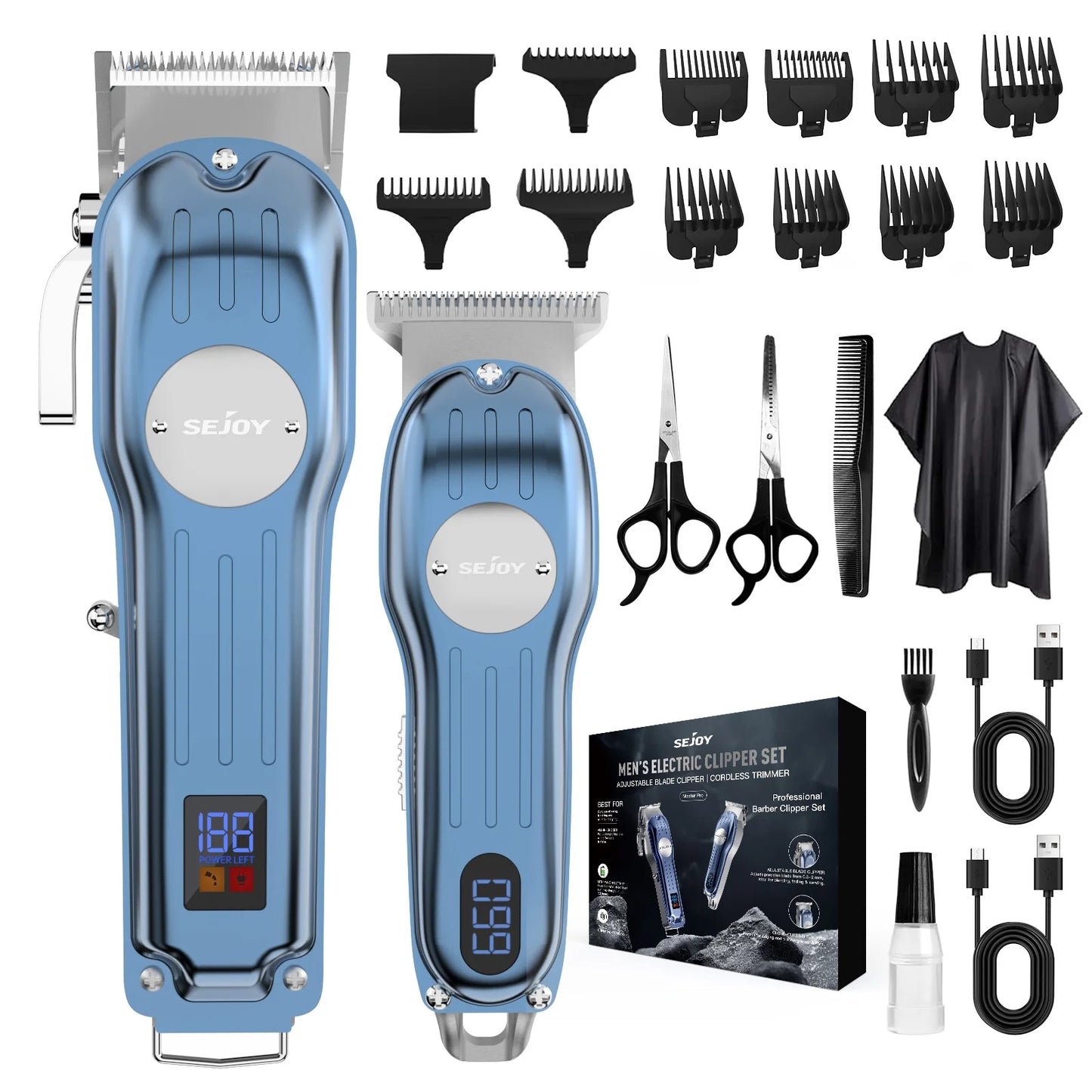 Sejoy Professional Electric Hair Clipper Trimmer Set For Men Rechargeable Cordless Haircut Machine for Barber LFQ-MASTERPRO
