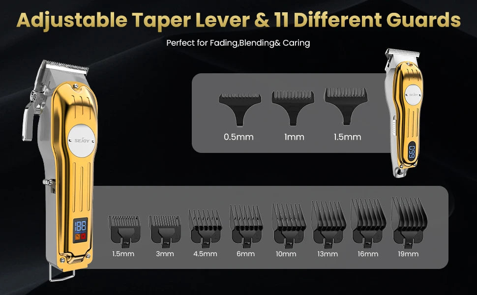 Sejoy Professional Electric Hair Clipper Trimmer Set For Men Rechargeable Cordless Haircut Machine for Barber LFQ-MASTERPRO