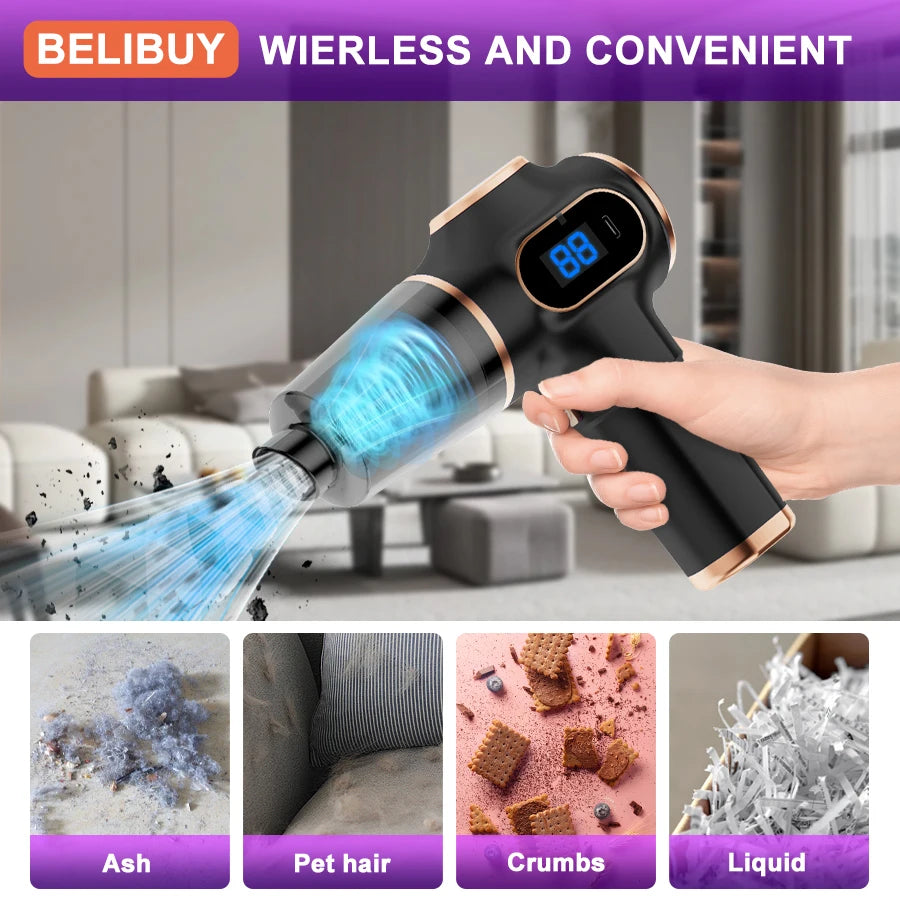 BELIBUY Wireless Car Vacuum Cleaner Home Appliance Sofa Cleaning Machine High-Power Household Carpet Cleaner Mini Vacuum Cleaner