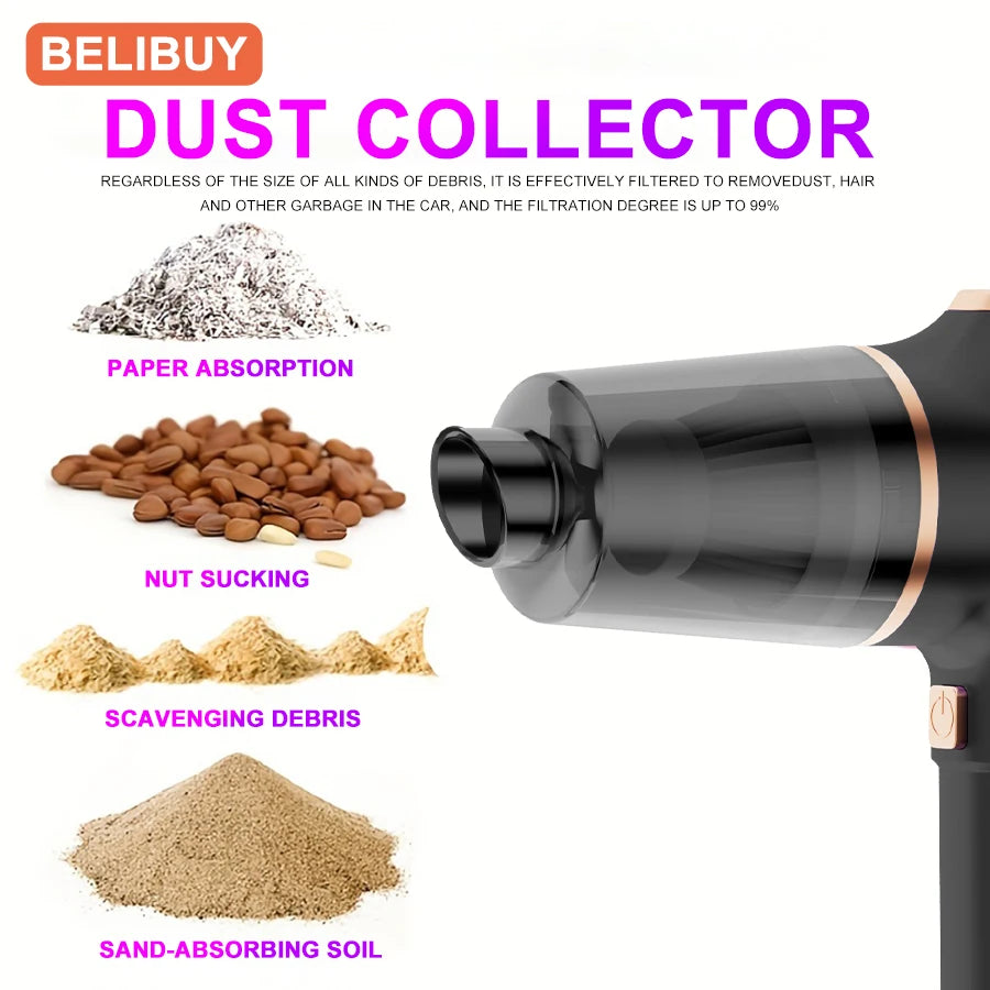 BELIBUY Wireless Car Vacuum Cleaner Home Appliance Sofa Cleaning Machine High-Power Household Carpet Cleaner Mini Vacuum Cleaner