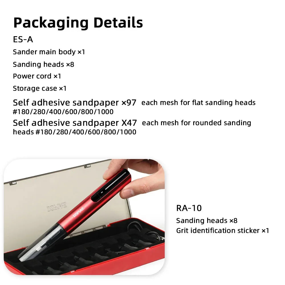 DSPIAE ES-A Reciprocating Sander Electric Grinding Pen DIY Plastic Model Sanding Paper for Military Model Sandpaper Craft Tools