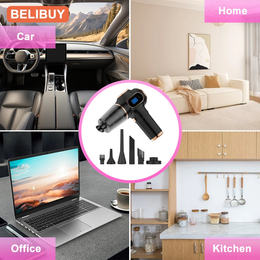 BELIBUY Wireless Car Vacuum Cleaner Home Appliance Sofa Cleaning Machine High-Power Household Carpet Cleaner Mini Vacuum Cleaner