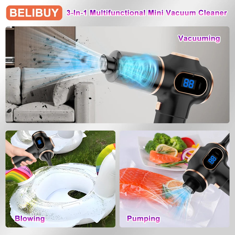 BELIBUY Wireless Car Vacuum Cleaner Home Appliance Sofa Cleaning Machine High-Power Household Carpet Cleaner Mini Vacuum Cleaner