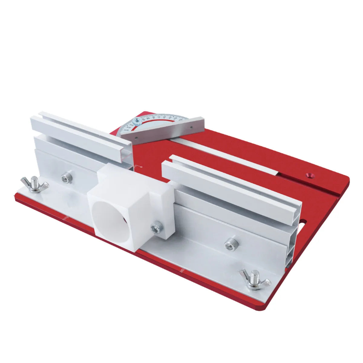 Woodworking Router Lift Kit - Aluminum Router Table Insert Plate W/ Miter Gauge Guide and Bracket for 65mm Diameter Motors