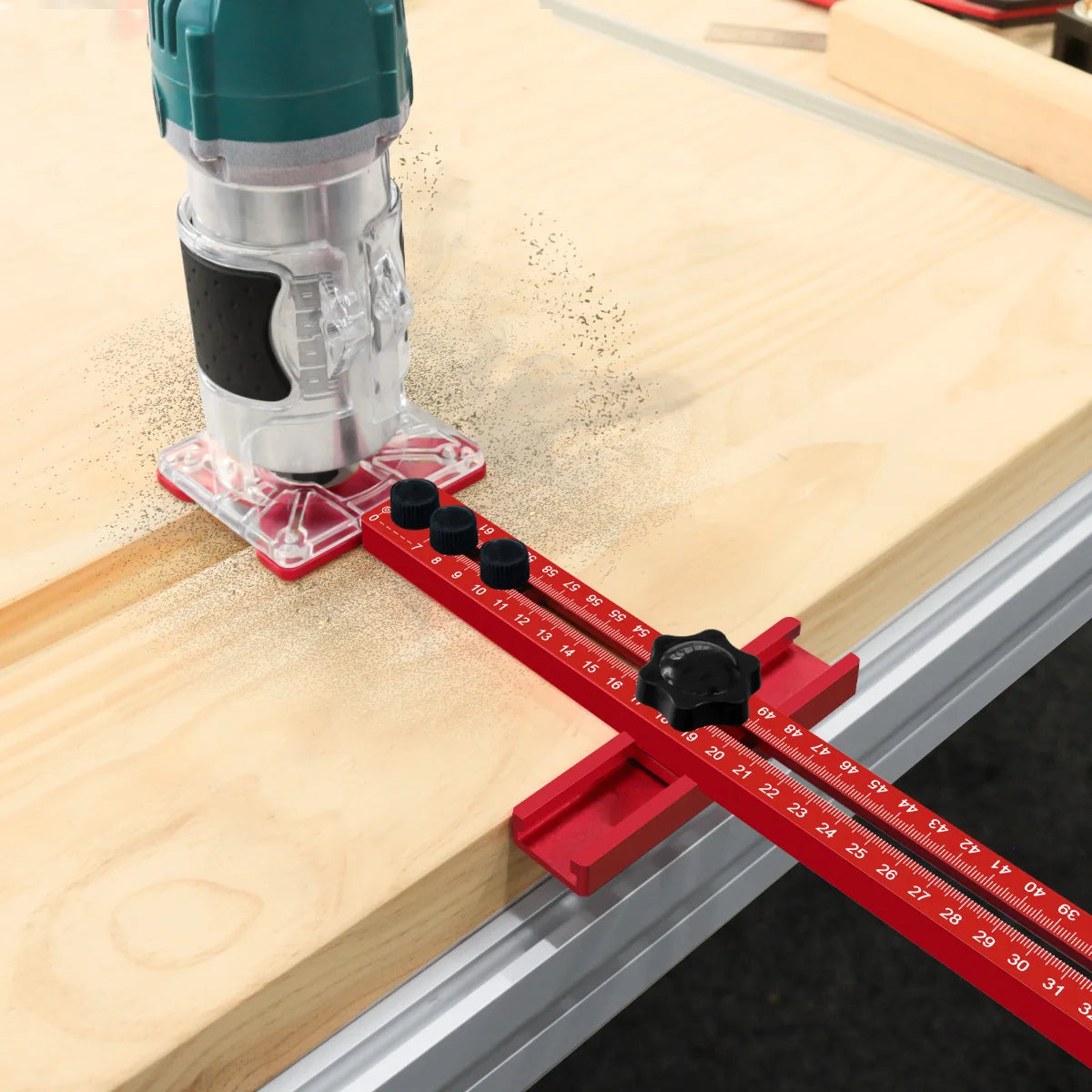 Extended 3 in 1 Router Milling Groove Bracket,9-61cm Radius Router Circle Cutting Jig,Aluminum Cabinet Hardware Jig for Woodwork