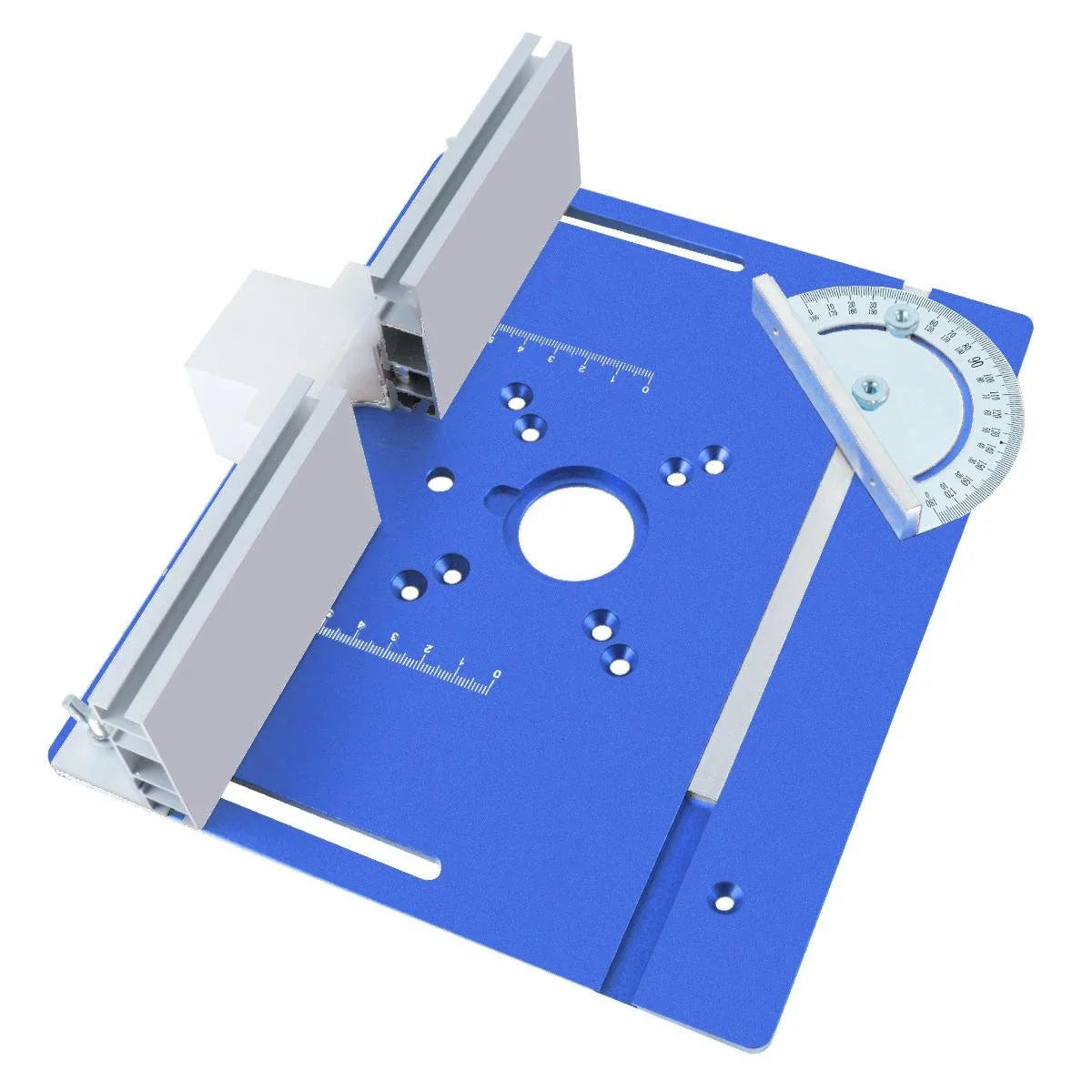 Woodworking Router Lift Kit - Aluminum Router Table Insert Plate W/ Miter Gauge Guide and Bracket for 65mm Diameter Motors