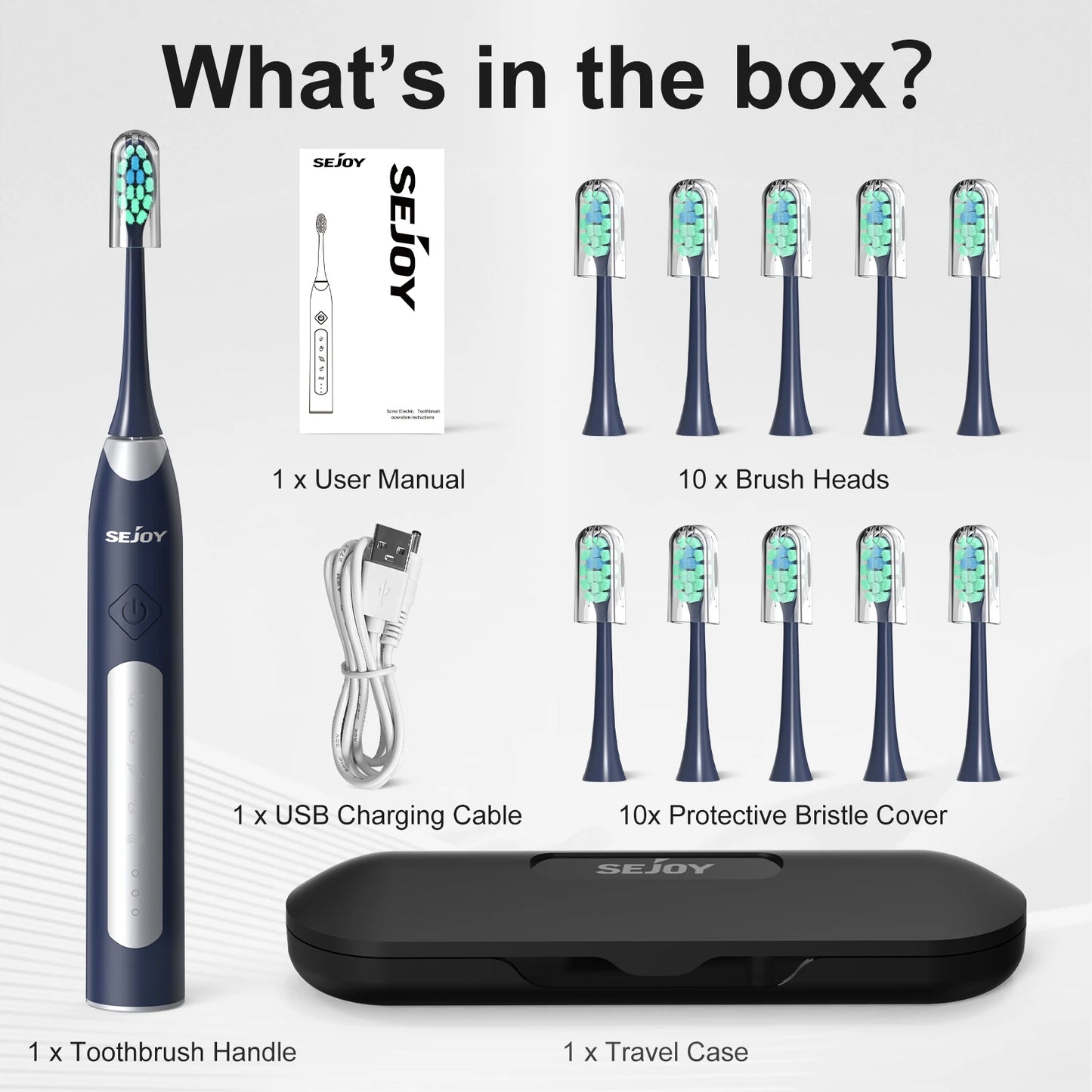 SEJOY Sonic Electric Toothbrush JS10 Oral Cleaning Personal Care Appliances 5 Modes Smart Rechargeable Automatic Toothbrush
