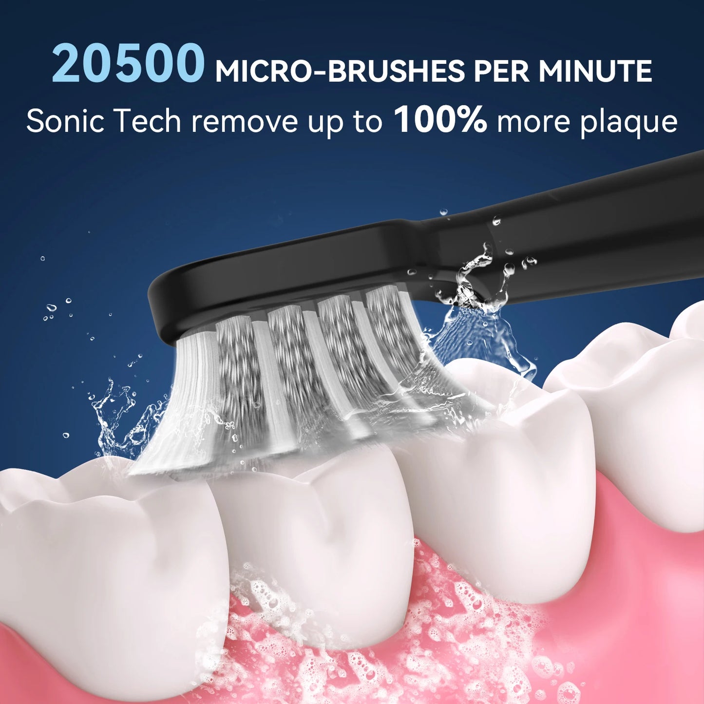 Sejoy Electric Toothbrush 5 Modes USB Rechargeable 12 Replacement Toothbrush Heads Adult Ultrasonic Teeth Cleaning