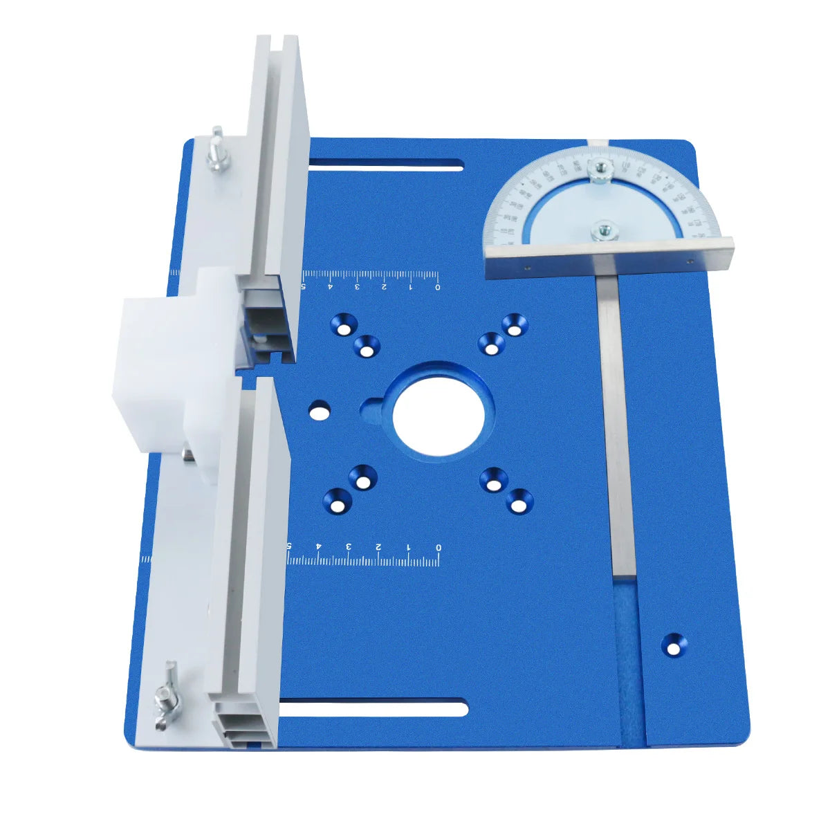 Woodworking Router Lift Kit - Aluminum Router Table Insert Plate W/ Miter Gauge Guide and Bracket for 65mm Diameter Motors