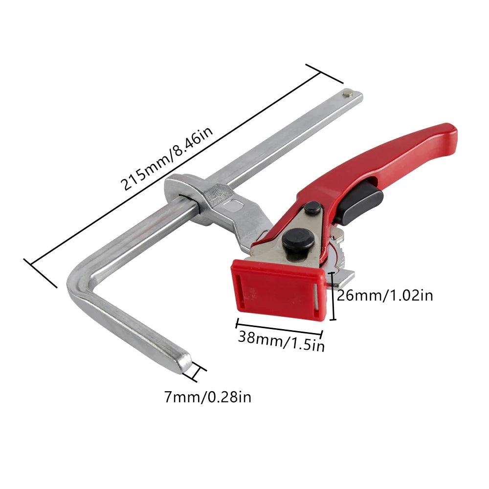 Allsome 2PCS 160x60mm Quick Guide Rail Clamp Carpenter F Clamp Quick Clamping For MFT and Guide Rail System Hand Tool