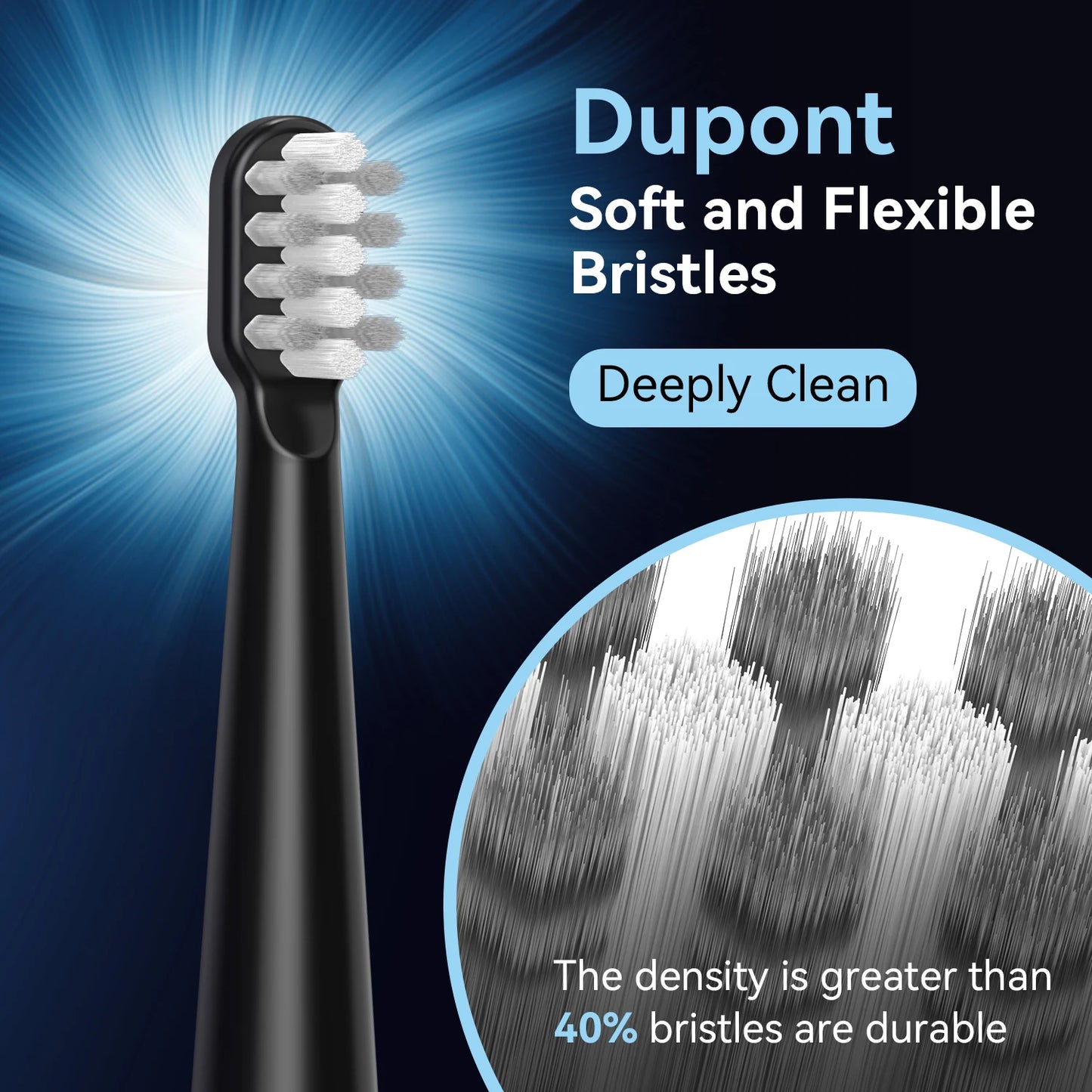 Sejoy Electric Toothbrush 5 Modes USB Rechargeable 12 Replacement Toothbrush Heads Adult Ultrasonic Teeth Cleaning