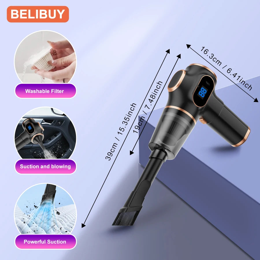 BELIBUY Wireless Car Vacuum Cleaner Home Appliance Sofa Cleaning Machine High-Power Household Carpet Cleaner Mini Vacuum Cleaner