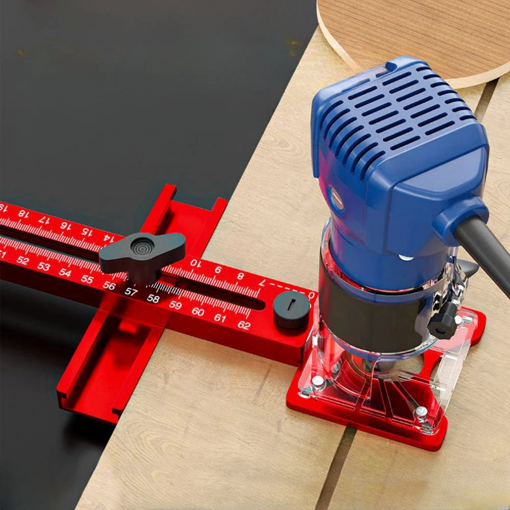 Extended 3 in 1 Router Milling Groove Bracket,9-61cm Radius Router Circle Cutting Jig,Aluminum Cabinet Hardware Jig for Woodwork