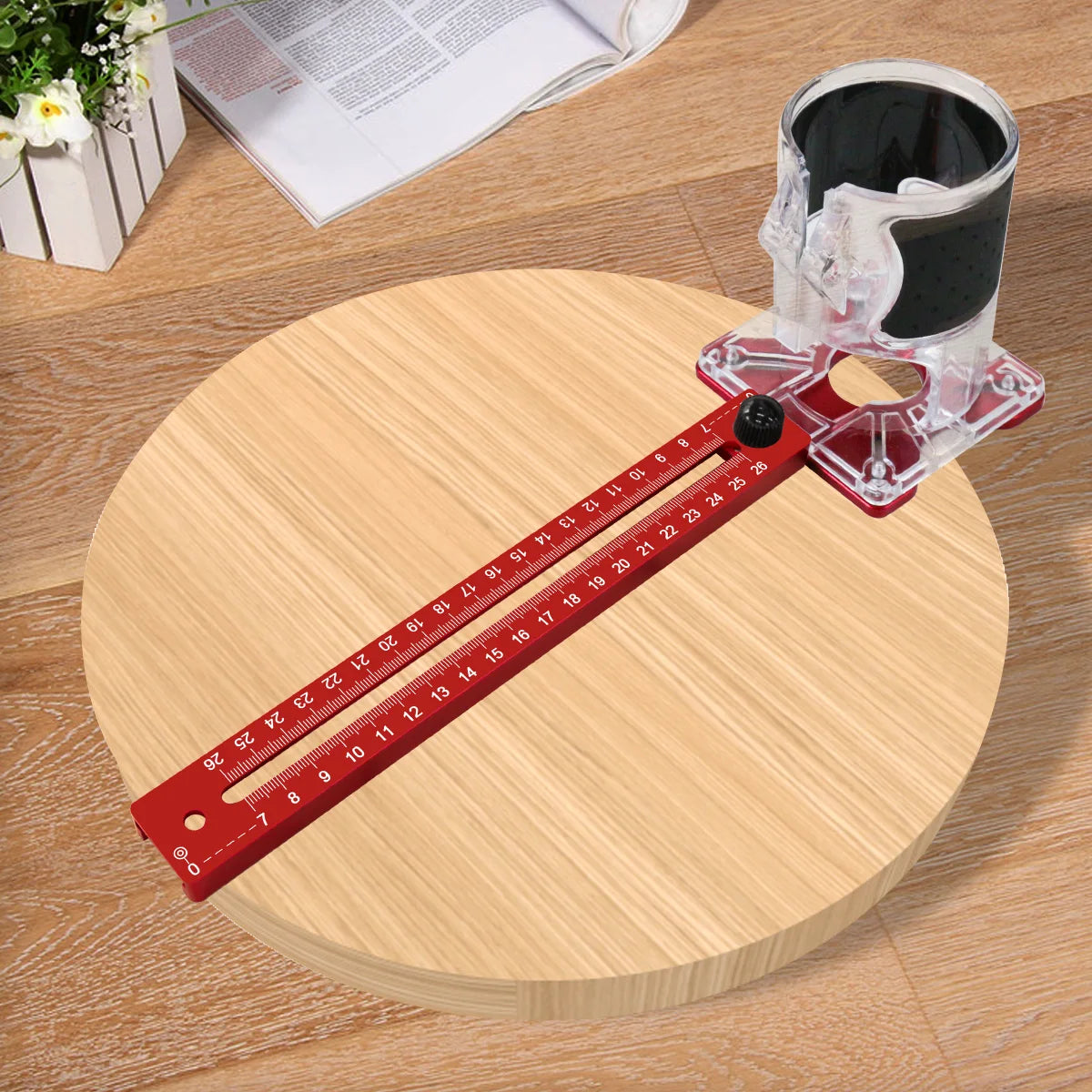 Extended 3 in 1 Router Milling Groove Bracket,9-61cm Radius Router Circle Cutting Jig,Aluminum Cabinet Hardware Jig for Woodwork