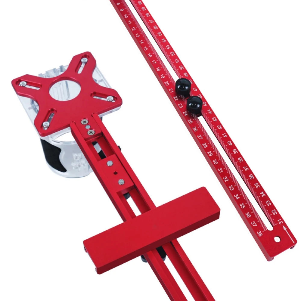 Extended 3 in 1 Router Milling Groove Bracket,9-61cm Radius Router Circle Cutting Jig,Aluminum Cabinet Hardware Jig for Woodwork