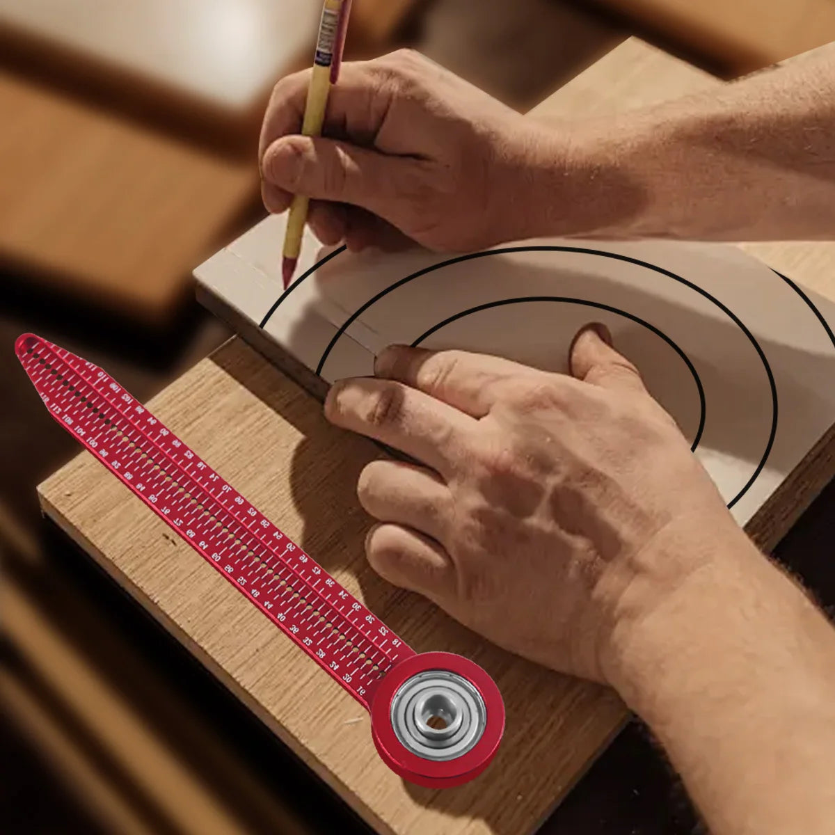 Woodworking Scribe Gauge Carpentry Circular Drawing Compass Carpentry Hole Ruler Precision Scribe Gauge Marking Measurement Tool